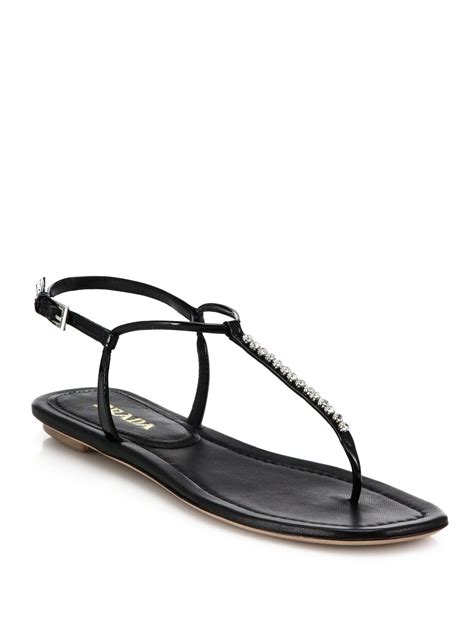 prada crystal flat sandals